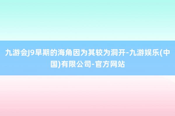 九游会J9早期的海角因为其较为洞开-九游娱乐(中国)有限公司-官方网站