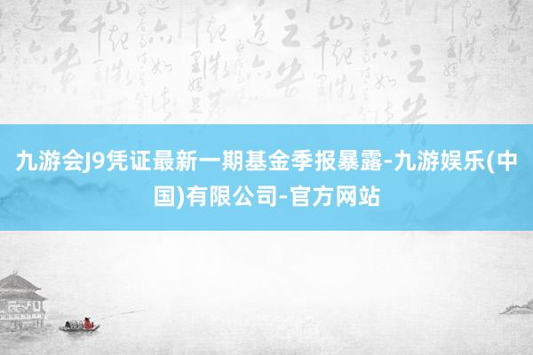 九游会J9凭证最新一期基金季报暴露-九游娱乐(中国)有限公司-官方网站